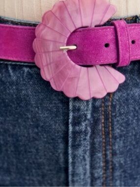 EUC Sezane Fuchsia Dark Pink Sandy Belt